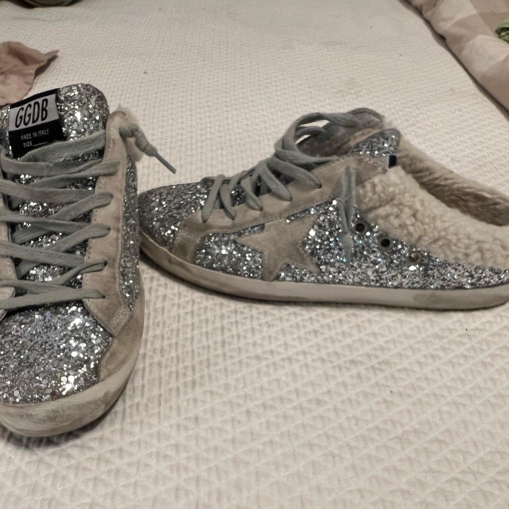 Golden Goose Sabot - Silver glitter